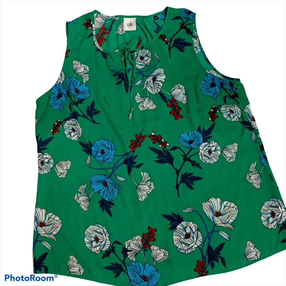 CAbi Primrose Wallpaper Print Sleeveless Top Large